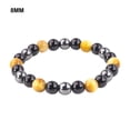 thumbnail image 4 of Qarigey Amplia gama de usos, de cuentas de piedras preciosas naturales para mujeres y hombres, joyería exquisita, de cristal Ropa, zapatos y accesorios Miscelánea Ojo de tigre de 8MM + negro, 4 of 6