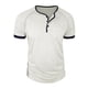 thumbnail image 5 of Tops para hombre, blusas y camisas de manga corta con cuello redondo para hombre, blusa informal de moda con botones y parches lisos, blusa de manga corta para hombre, blusa de poliéster para hombre, 5 of 7