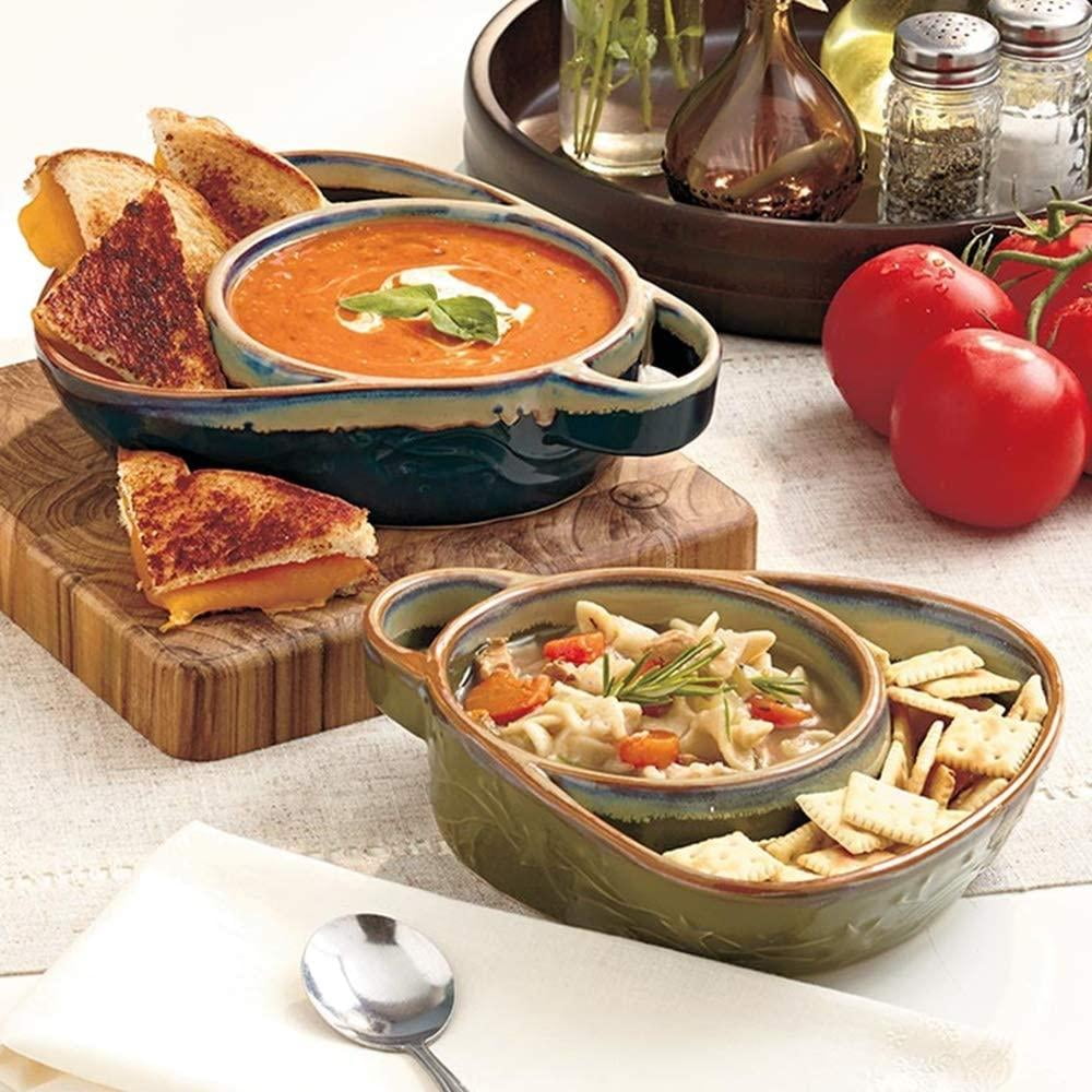 Briskly41 Rustic Melamine Chip and Dip Bowl Tray Break Resistant Plastic Servingware Single Melon