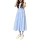 thumbnail image 1 of Vestido con tirantes finos para mujer, línea A, dulce, sin mangas, cintura alta, informal, vestidos largos de verano para la escuela, viajes, trabajo, azul 2512 L, 1 of 12