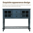 thumbnail image 4 of Hassch Sideboard Console Table With Bottom Shelf, Farmhouse Wood/Glass Buffet Storage Cabinet Living Room (Antique Navy), 4 of 9