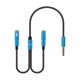 thumbnail image 1 of Cable adaptador divisor de audio para auriculares con micrófono de 3,5 mm (macho a hembra) para dispositivos electrónicos., 1 of 5