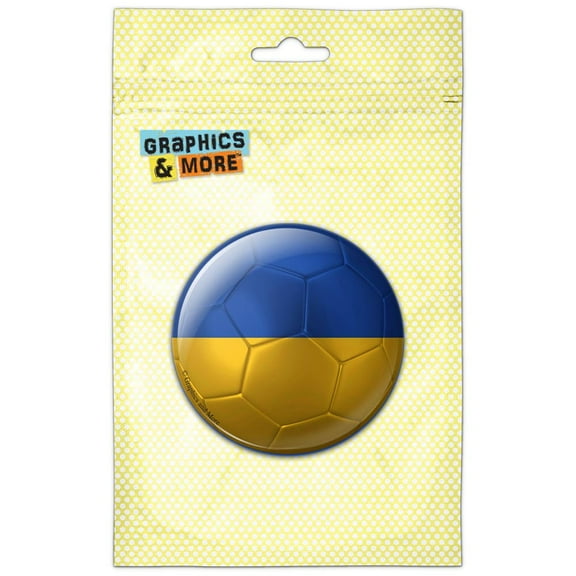 Ukraine Flag Soccer Ball Futbol Football Pinback Button Pin Badge