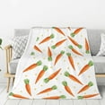 thumbnail image 3 of Easter Cartoon Carrots Throw Blanket, Lightweight Super Soft Cozy Fleece Easter Rabbit Pattern Bed Blanket Warm Flannel Blanket for Sofa Couch Chair 60" x 80", 3 of 6