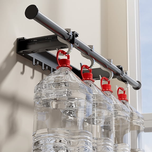 Wall-Mounted Retractable Laundry Drying Rack - Heavy-Duty Clothesline Hanger for Indoor (Room, Door, Towel Closet) & Outdoor (Balcony) Garment Drying