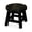 Espresso, variant on Wooden stool with maple leaf carving / Perfect as ottoman or footrest