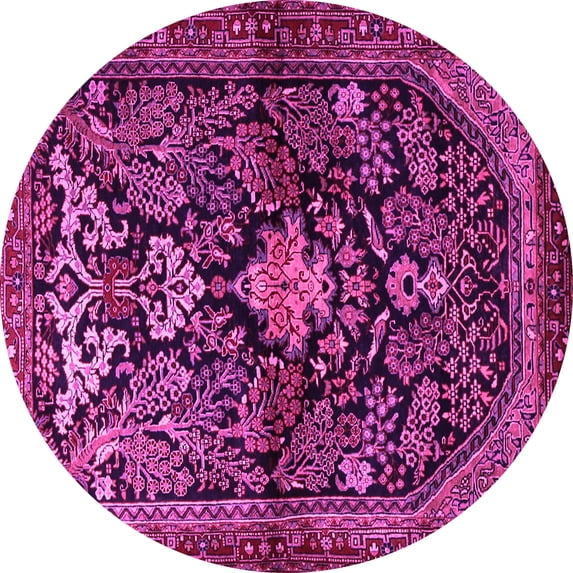 Ahgly Company Indoor Round Persian Pink Traditional Area Rugs, 7' Round