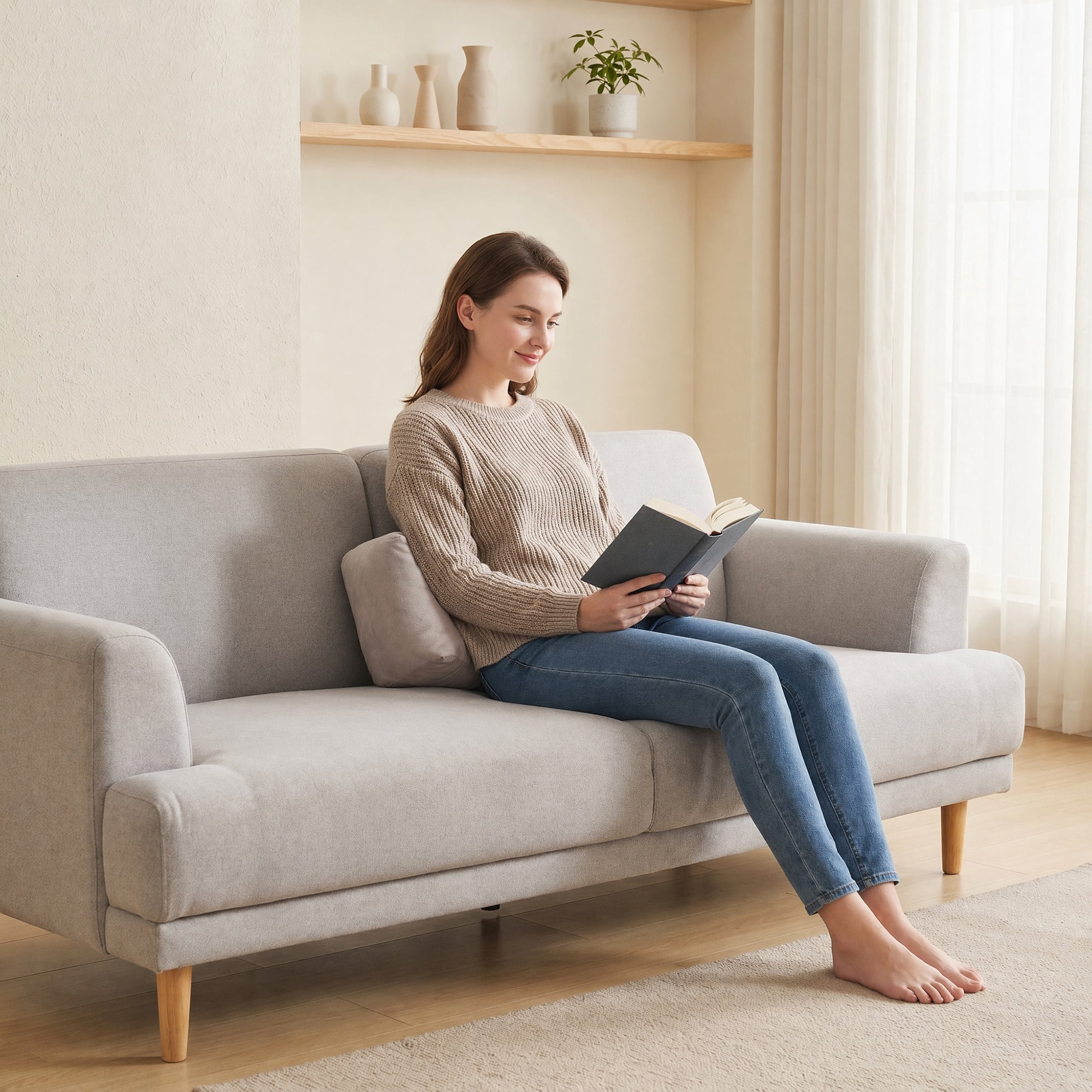 Unique Bargains Lumbar Support Pillow Cotton Back Support Amber Gray 18.9" x 9.8" x 7.5"