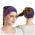 thumbnail image 2 of UJNDER Headbands for Women Elastic Hair Bands for Yoga Workout Running and Sports Non Sweat Hair Wrap Purple, 2 of 3
