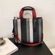 thumbnail image 4 of Bolso de hombro a rayas Bolso informal con asa superior Bolsos tote de gran capacidad (Negro L), 4 of 8