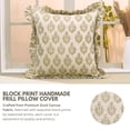 thumbnail image 6 of FABDIVINE- Block print floral sofa pillow cover, boho decorative cushion, frill cushion cover, indoor room pillow cover - NEELGAGAN, 14"X36", 6 of 7
