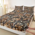 thumbnail image 3 of Feelyou Branches Plant Adult Bed Sheets, Autumn Maple Leaf King Sheets, 4 Pieces, 3 of 7
