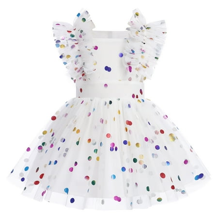 

OBEEII Baby Girl s Summer Ballet Dresses Baby Girl s One-piece Tights Tulle Jumpsuit Cake Smash Dresses For Birthday Party 90 White