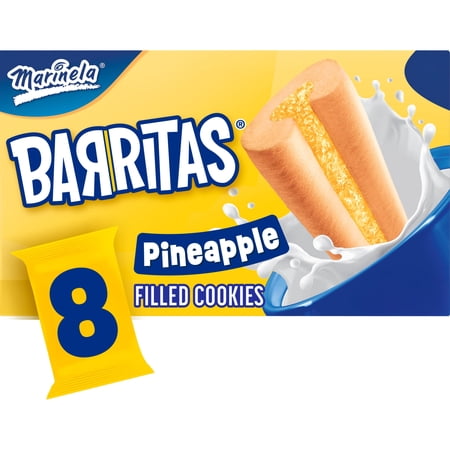 (2 pack) Marinela Barritas Piña Filled Cookies, 8 packs, Pineapple Cookie Bars, 18.88 oz Multipack