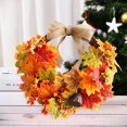thumbnail image 4 of 1 corona de otoño decoración de la puerta de entrada decoración del hogar de Navidad corona de Navidad planta de simulación decoración de la puerta de entrada del jardín, 4 of 5