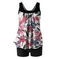 thumbnail image 5 of nerohusy Bathing Suits Women Tankini,Womens Tankini Swimsuits with Shorts Graphic Printed 2 Piece Swimsuits Athletic Bathing Suits Modest Tank Tops Sets Red, 5 of 6