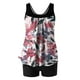 thumbnail image 4 of Trajes de Baño Modestos para las Mujeres Traje de Baño de Eslinga de Impresión de Hojas de Flores Multicolores, Cintura Alta Y Tops de Traje de Baño de Apoyo para las Mujeres, 4 of 6