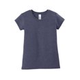 thumbnail image 3 of District Teen Female Regular Plain Short Sleeves T-Shirt Hthrd Navy Small, 3 of 4