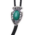 thumbnail image 4 of Collar de Vaquero BLESIY de Cuero con Piedras Ovaladas Verde, 4 of 8