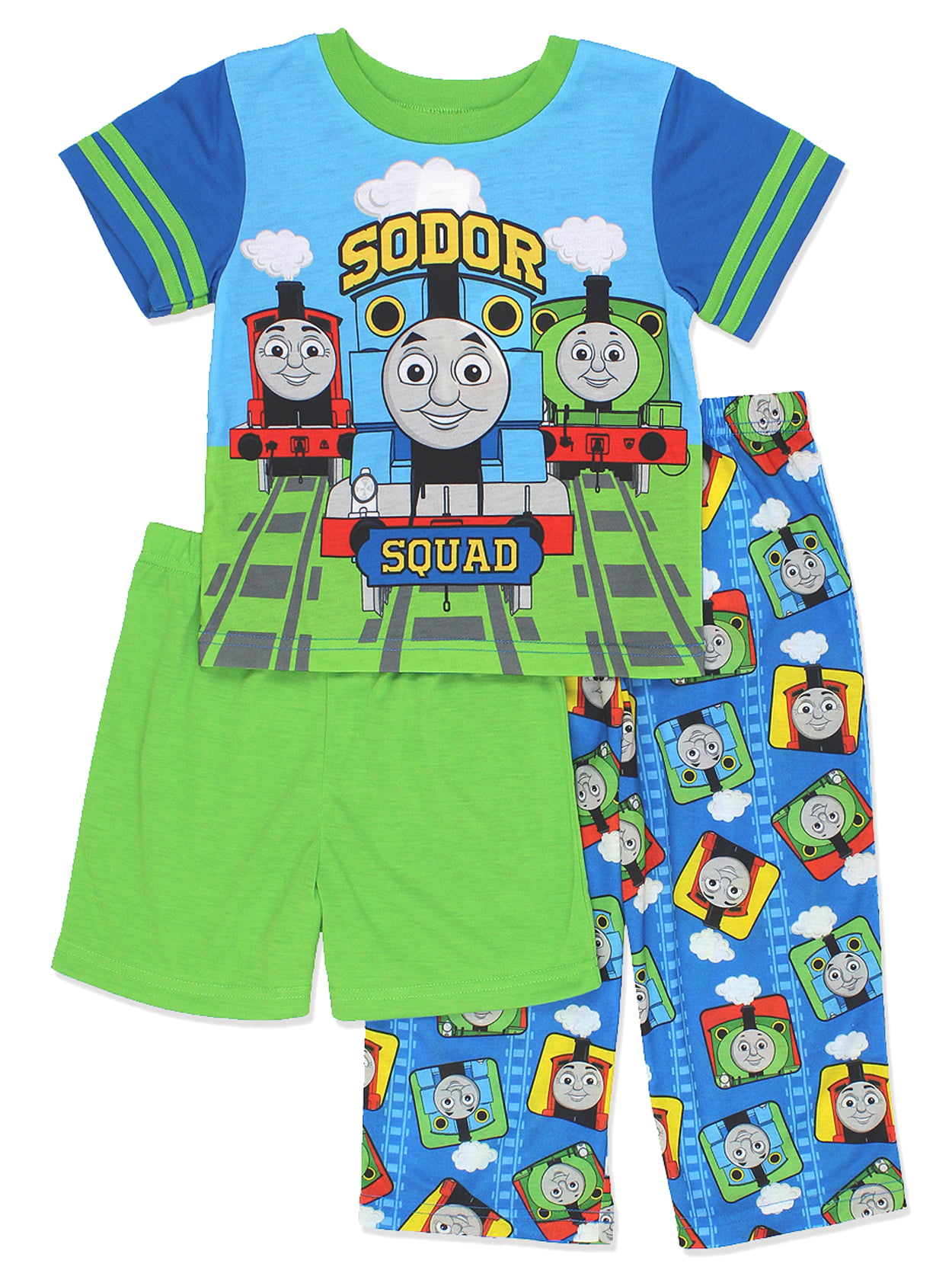 Thomas The Tank  Engine Boys White Blue PJ Pyjama Set Size 7 New