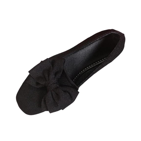 SuTry Women's Round Toe Flats Bow Decor Slip On Soft Sole Comfortable Casual Walking Shoes(41)