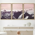 thumbnail image 2 of PixonSign Framed Wall Art Print Set Orange Sunset Mountain Range Nature Wilderness Photography Realism Rustic Scenic Relax/Calm Multicolor Ultra for Living Room, Bedroom, Office - 24"x36"x3 Natural, 2 of 5