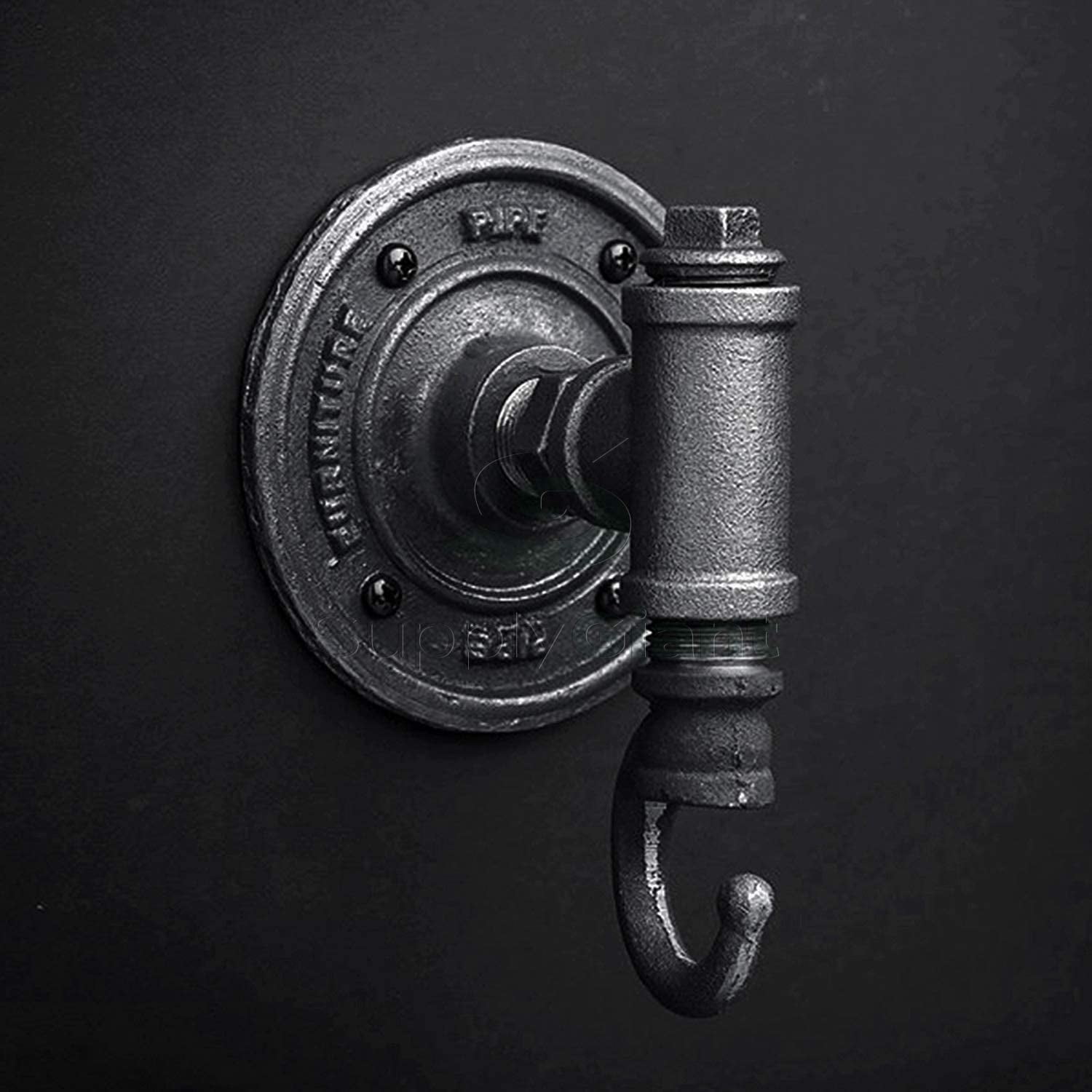 Supply Giant BMBT0340 Black Malleable Bull Head Tee Fitting with Female Threaded Connections, 3/4" x 3/4" x 1"