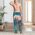 thumbnail image 2 of Fuzoiu Flowers in Glass Vase Print Men's Pajama Pants,Lounge Pants for Men,Lounge PJ Bottoms,Sleepwear Pants with Drawstring Pockets -Small, 2 of 6