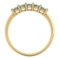 thumbnail image 5 of 0.35 ctw Wedding Band for Women - 18K Yellow Gold Blue Moissanite Stackable Eternity Ring, 5 of 6
