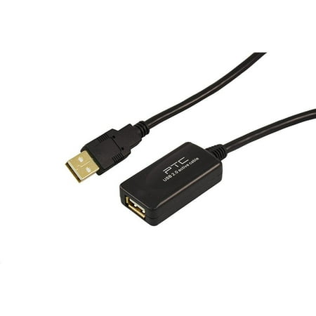 ptc 15 m / 49 ft usb2.0 active repeater/extension m/f cable - supports high speed 480 mbps data (Best Ptc Sites With High Pay In India)