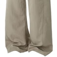 thumbnail image 4 of Mens Cotton Pants Wide Leg Baggy Pants Elastic Waist Casual Summer Beach Barrel Leg Trousers Big and Tall Size M-3XL Khaki, 4 of 5
