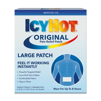 Icy Hot Original Large Pain  Patch (5 Count) for Back or Large Area