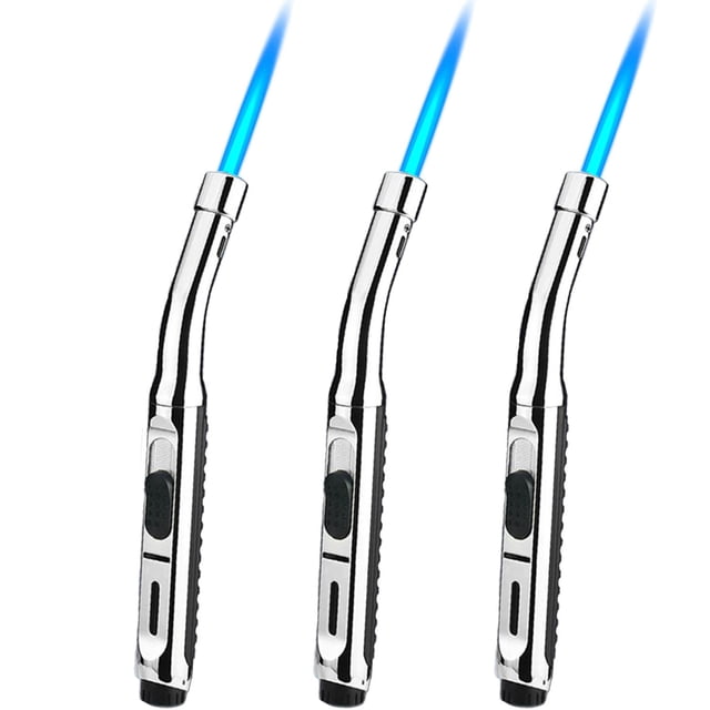 Encendedor de Gas Butano Eléctrico ChefTorch 3 Pzs Plata Recargable Metal Gas Butano.