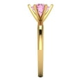 thumbnail image 3 of Clara Pucci 14K Yellow Gold 1.5ct Pink Solitaire Ring for Women, 3 of 8