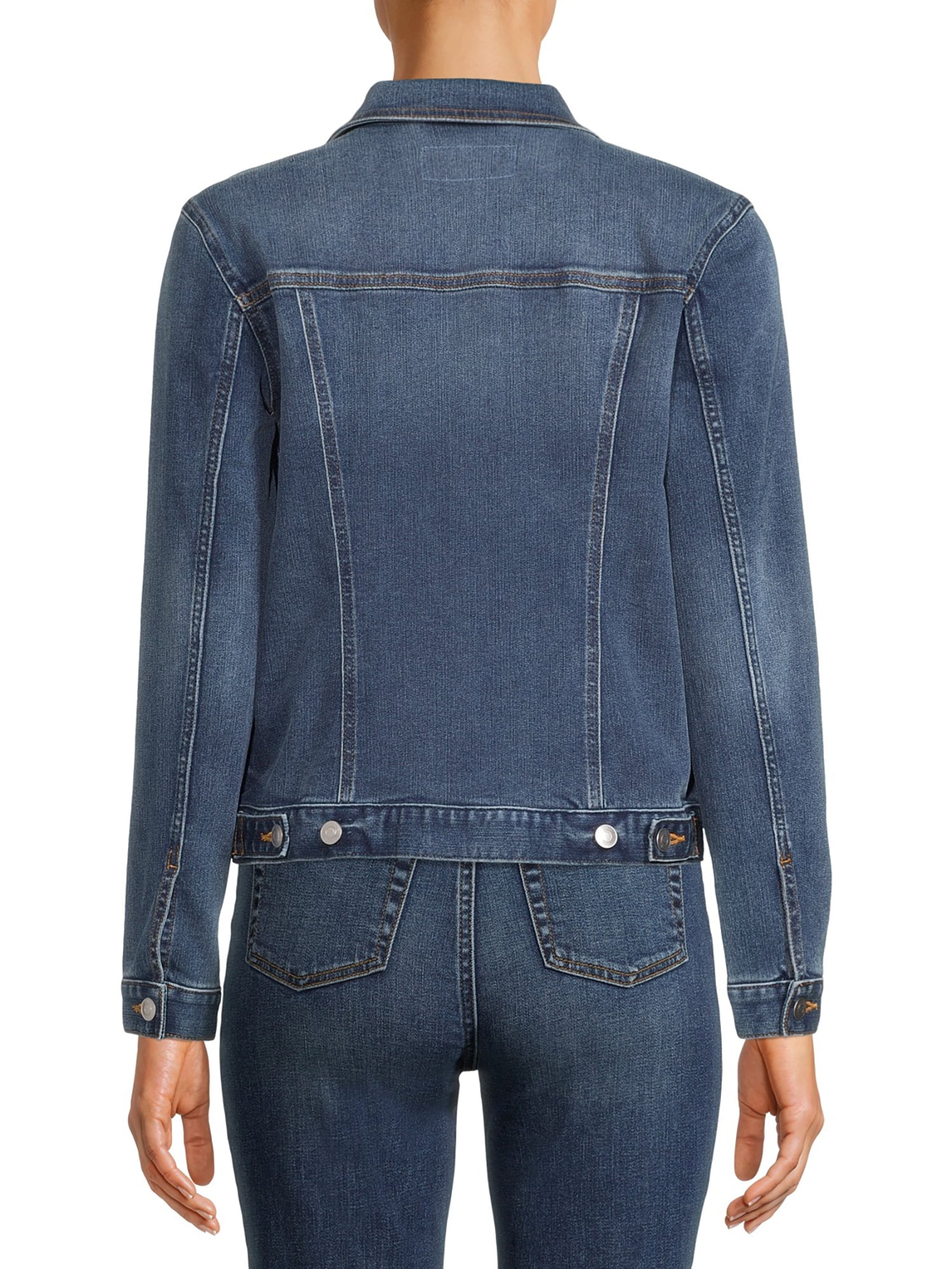 Time and Tru Women's Button Down Denim Jacket, Sizes XS-XXXL
