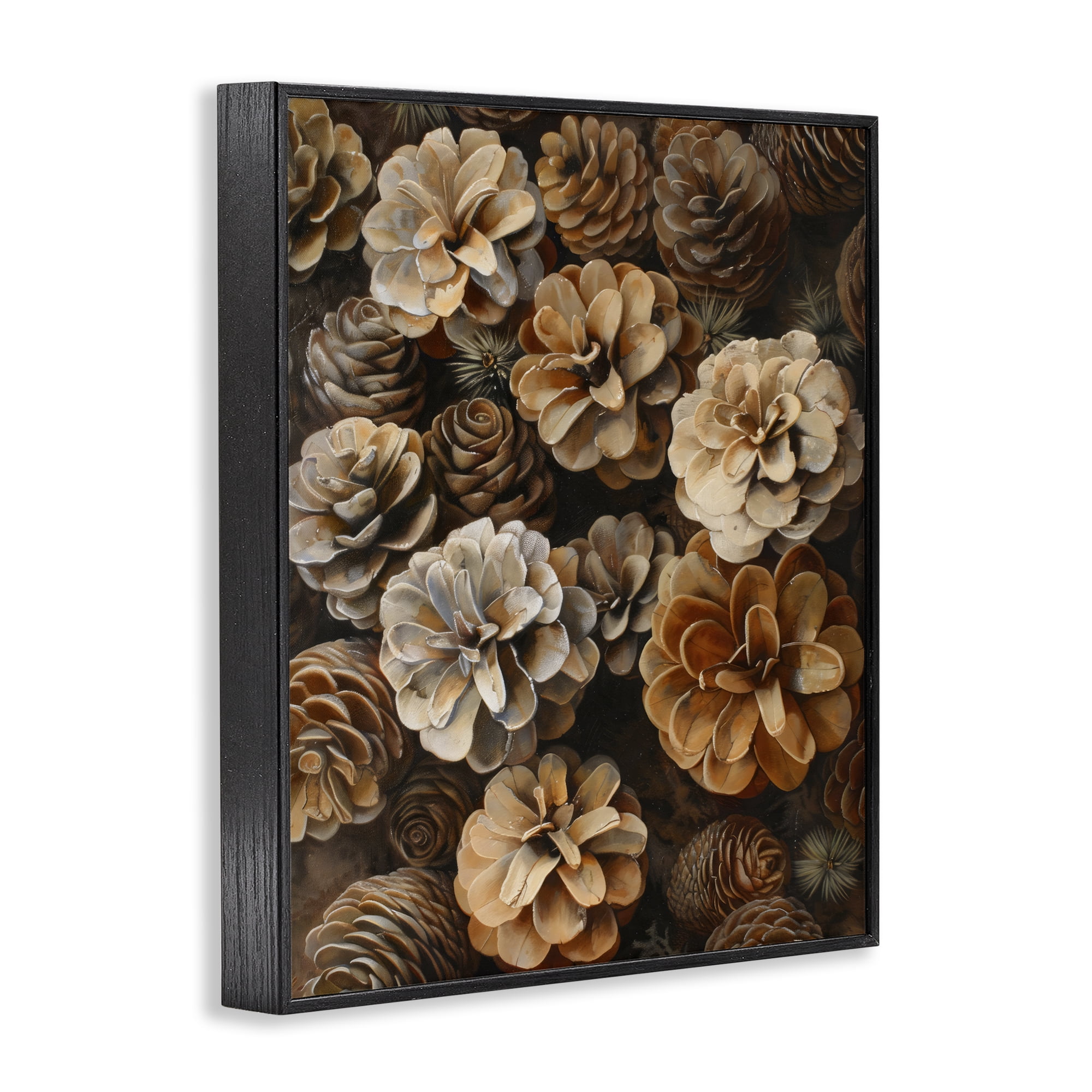 Stupell Industries Pinecone Arrangement Rustic Botanicals Black Framed Giclee Art, design by Creative Studio
