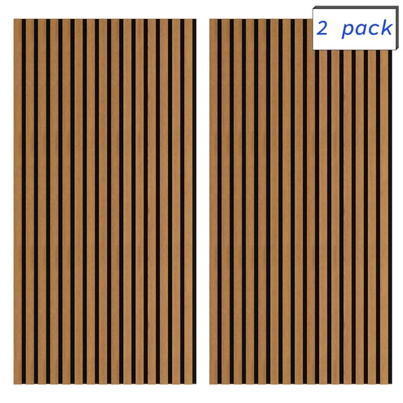 Luxdecor Acoustic Wood Slat Wall Panels for Wall 2pack Wood Slat Panels for Wall 47.2”x23.6” Wooden Acoustic Venner Panels 3D, Fluted Wall Slat Panels 0.82”in