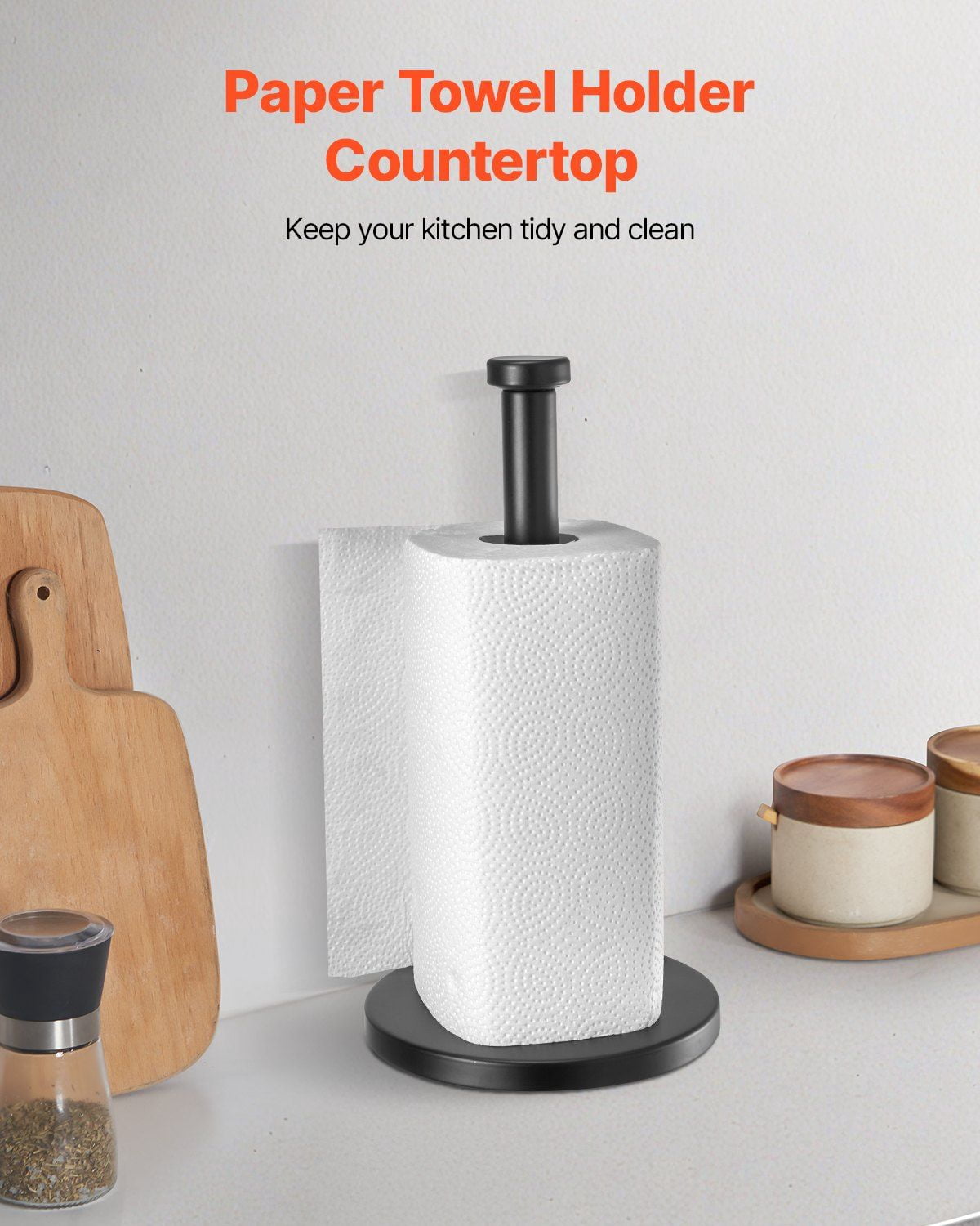 Stainless Steel Paper Towel Holder for Kitchen - Countertop Mount, Durable & Rust-Free