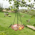 thumbnail image 6 of Four Leaf Shaped Bird Feeder and Waterer, Outdoor Hanging Bird Feeder with Four Separate Compartments for Food and Water, Garden Decor to Attract Wild Birds and Pet Birds, 6 of 6
