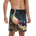 thumbnail image 6 of Mens Pajama Shorts, Abstract Peacock Painting Sleep Shorts Men Pajama Bottoms Lounge PJ Shorts with Pockets, 6 of 6