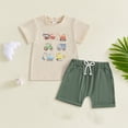 thumbnail image 2 of Linfrsh Baby Boy Clothes Outfits Sets for Boys 2 Piece Boy Clothes Tops Shorts Set Baby Clothes Boy Playwear Summer Boy Outfits(Beige,2-3 Years), 2 of 4
