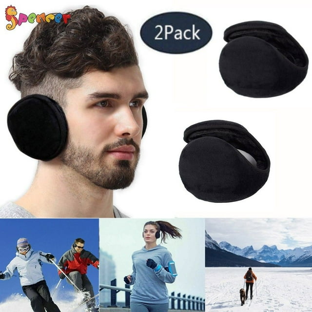 Spencer 2 Pack Unisex Winter Ear Muffs Foldable Fleece Ear Warmers