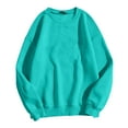thumbnail image 3 of larppty Women's Long Sleeve Tops Casual Solid Cute Crewneck Basis Sweatshirts Pullover Fall Shirts (Mint Green, XXL), 3 of 6