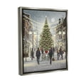 thumbnail image 4 of Stupell Industries Town Christmas Tree Holiday Painting Gray Floater Framed Canvas Art Print Wall Art, 25 x 31, 4 of 10