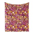 thumbnail image 1 of Geometric Soft Flannel Fleece Throw Blanket, Retro Style 70s Like Vintage Circles and Rounds Water Drops Like Image Artwork, Cozy Plush for Indoor and Outdoor Use, 60" x 80", Multicolor, by Ambesonne, 1 of 6