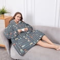thumbnail image 5 of Oversized Wearable Blanket Hoodie,Multicolor Arrow Pattern Sherpa Blanket Hoodie with Super Pockets,Super Warm Fuzzy Pullover for Women & Men, 5 of 6