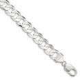 thumbnail image 4 of Sterling Silver 11.9mm Concave Beveled Curb Chain Bracelet Size 7, 4 of 6