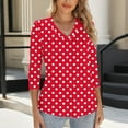 thumbnail image 6 of ShiShine Womens Blouses Dressy Casual Business Tops Polka Dot 3/4 Sleeve V Neck Work Office Shirts, 6 of 6