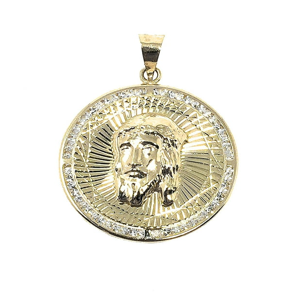 King Crown Jewelers 10k Real Genuine Yellow Gold Jesus Head Face