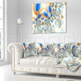 thumbnail image 2 of Designart Yellow Blue Exotic Pattern - Abstract Throw Pillow - 16x16, 2 of 4
